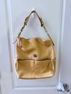 Dooney & Bourke Mustard Pebbled Leather Hobo